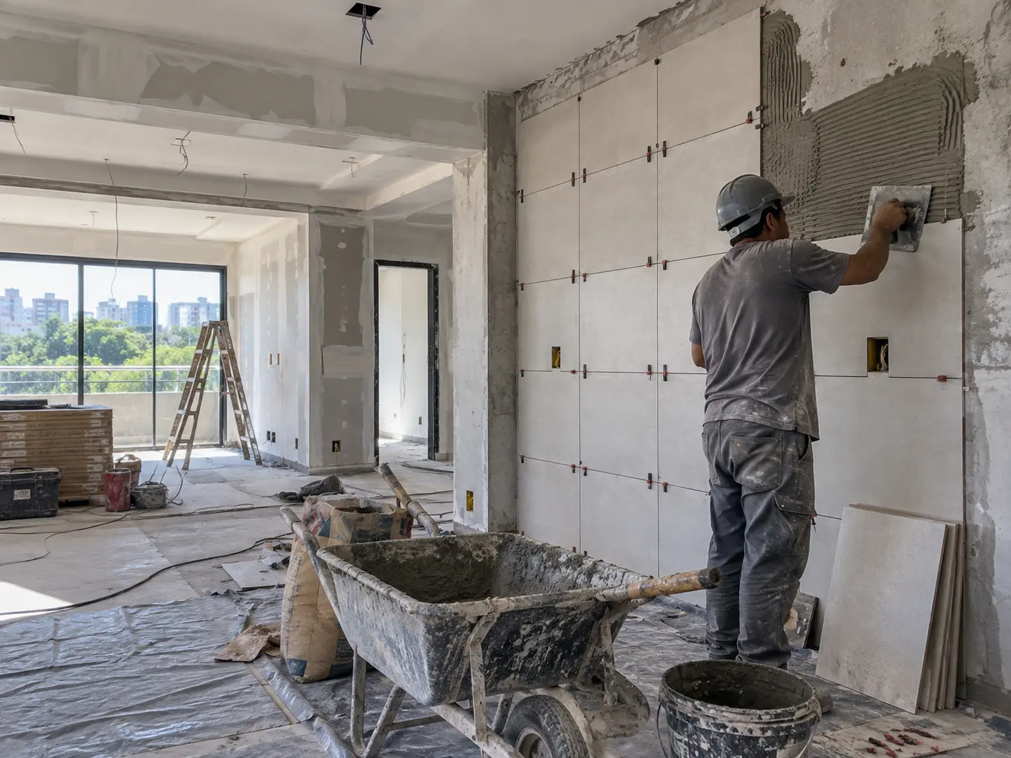 Obra de reforma de ambiente residencial